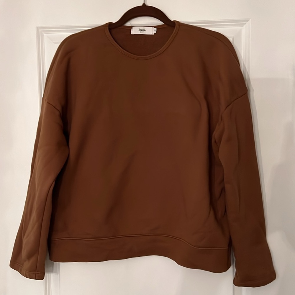 Frankie Shop Jamie Cotton-Jersey Camel Brown Sweatshirt ONLY - Picture 4 of 6